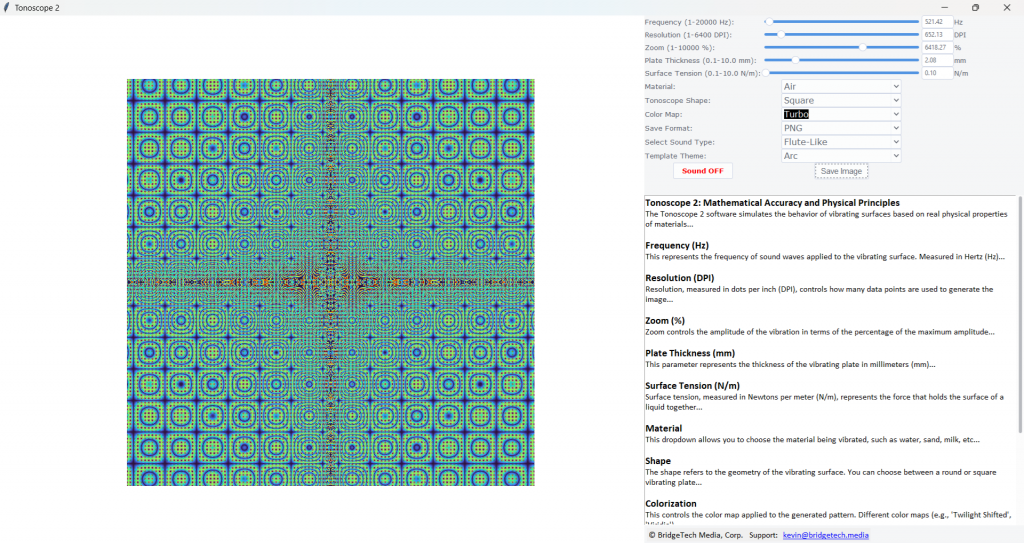 Software Tonoscope 2 desktop interface